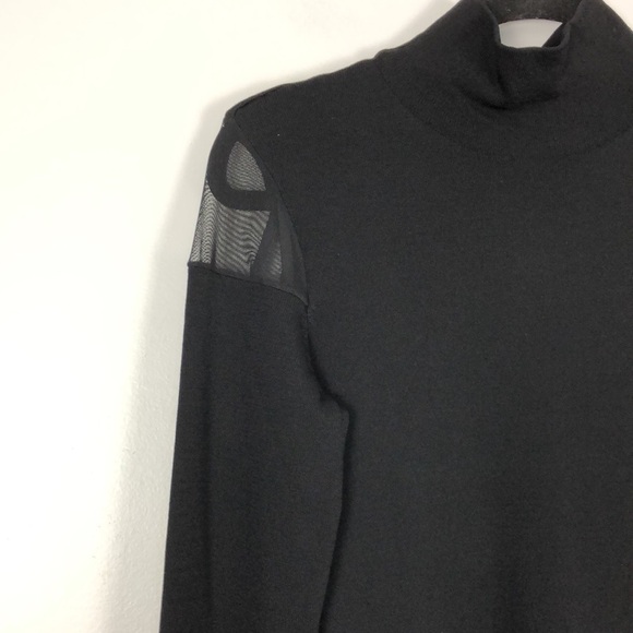 Ralph Lauren black long sleeve sheer shoulder turtleneck dress Size Medium - Picture 4 of 6